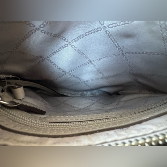 Michael Kors Mercer Grey Leather Tote Bag Purse - Picture 12 of 14